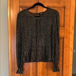 Evereve Black Metallic Blouse